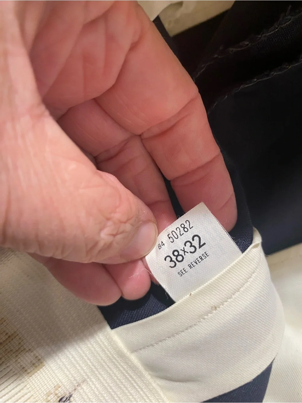 Haggar Presstige Men's Navy Dress Pants - Classic Straight Fit 38 x 32 (SW)
